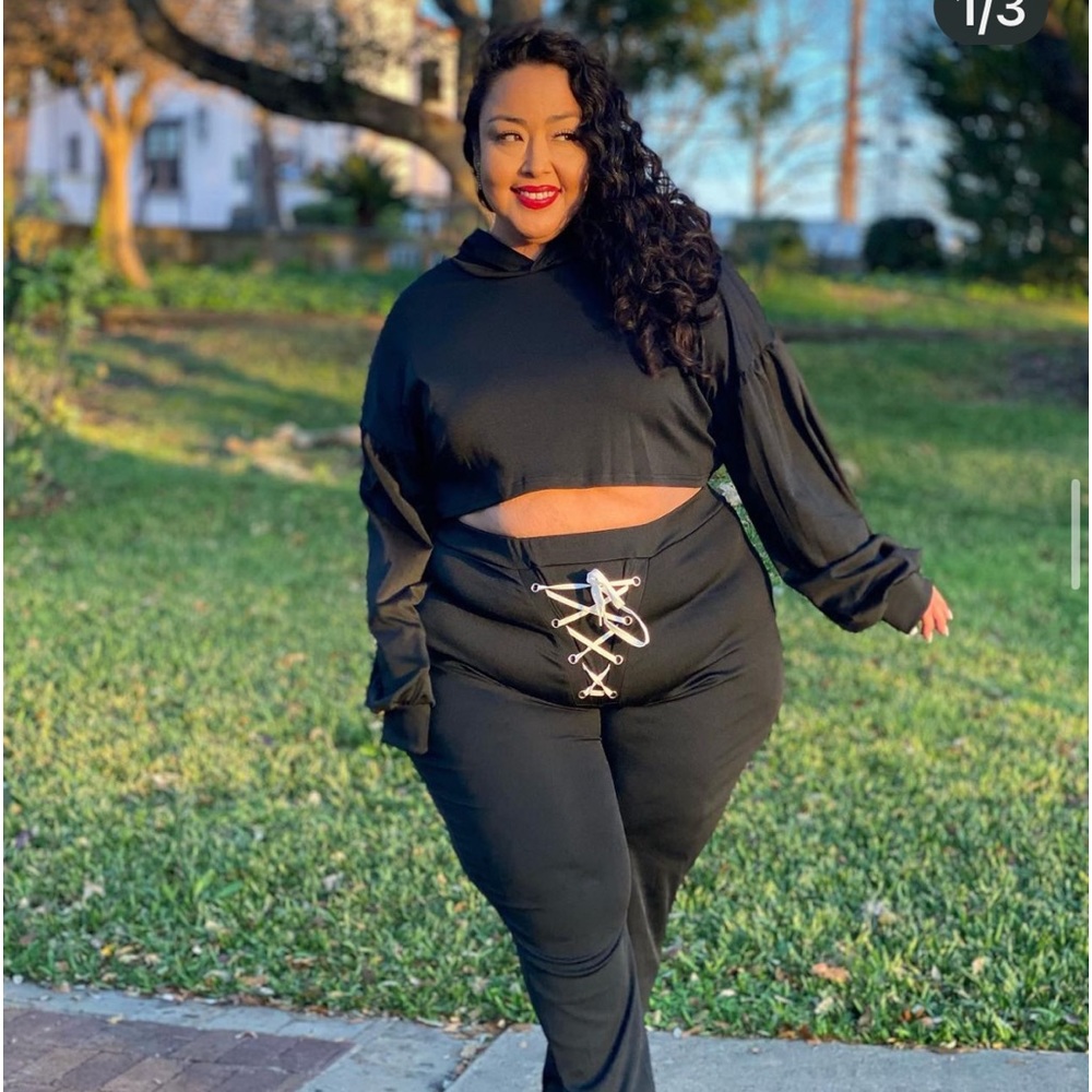 Plus size 2 piece jogger set